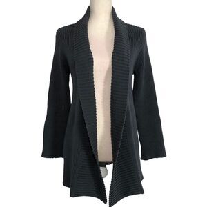 Wooden Ships Open Front Cardigan Ribbed Knit Mid-weight Size S/M